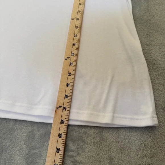 Karen Scott Women's 2X White Lace Trim Tank Top Camisole Sleeveless Cotton - Picture 8 of 8